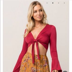 tie long sleeve top